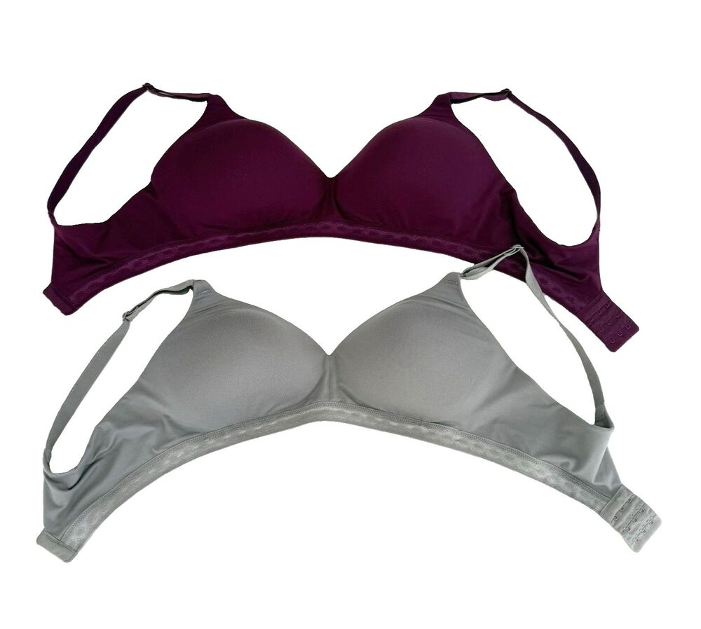 Warner's Wireless Full Coverage T-Shirt Bra 38C Burgundy Gray 01269 RM 1691T